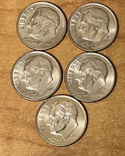 2005-P , 2006-P , 2007-P , 2008-P , 2009 -P Roosevelt Dimes ( set of 5 ) AU