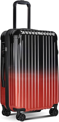 Checked 24Inch Luggage Expandable Luggage Hardshell PC+ABS Leopard Suitcase with