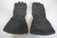 Men's Black Suede Leather Fleece Lined Winter Hunting Long Cuff Gloves Size LG