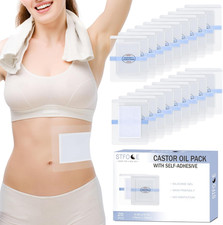 20pcs Castor Oil Pack Wrap, Gentle Self-Adhesive, Disposable Castor Oil Pack Org