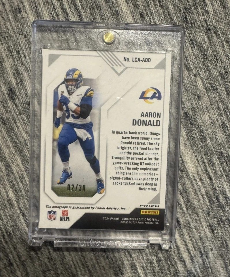 Подписанная автоматическая оптика Аарона Дональда 2024 - Изображение 2 из 2