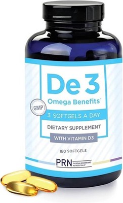 De3 Dry Eye Relief Omega-3 - 2400mg Ultra Pure rTG - 2 Month Supply - No Afterta