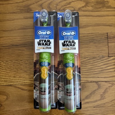 2 Oral-B Kid's Star Wars Mandalorian Battery Electric Toothbrush Soft 3+ Toss