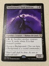 mtg Shadowheart Dark Justiciar, human elf cleric, Baldur's Gate, unplayed