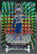 2024 Panini Mosaic Green Swirl FOTL Kamren Kinchens #379 Rookie RC Auto /15