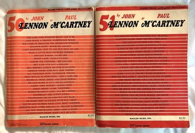 Two Vintage Lennon & McCartney 50 & 51 Songbooks Lot Beatles Piano Vocal Guitar