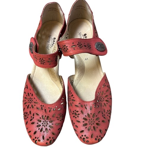 Spring Step Nougat Mary Jane Wedges in Red Size 41 (9.5-10) - Picture 5 of 12