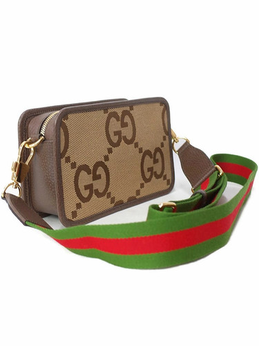 Gucci Jumbo GG Shoulder Bag canvas leather Brown - Picture 2 of 5