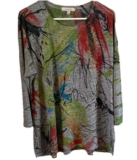 jess and jane top Gray Multicolored Print Size L