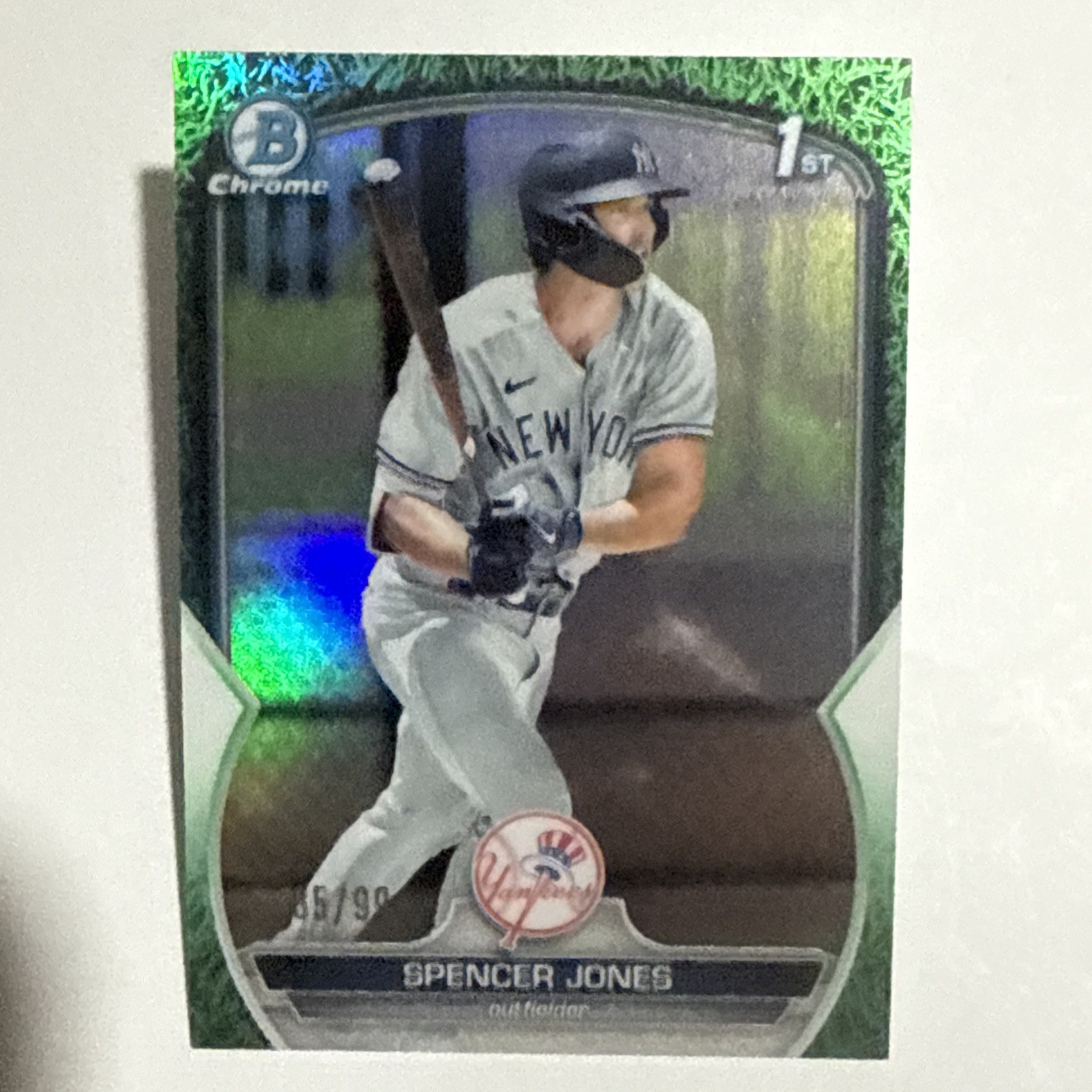 2023 Bowman Chrome Spencer Jones 1st Bowman Green Grass Refractor /99 #BCP-139