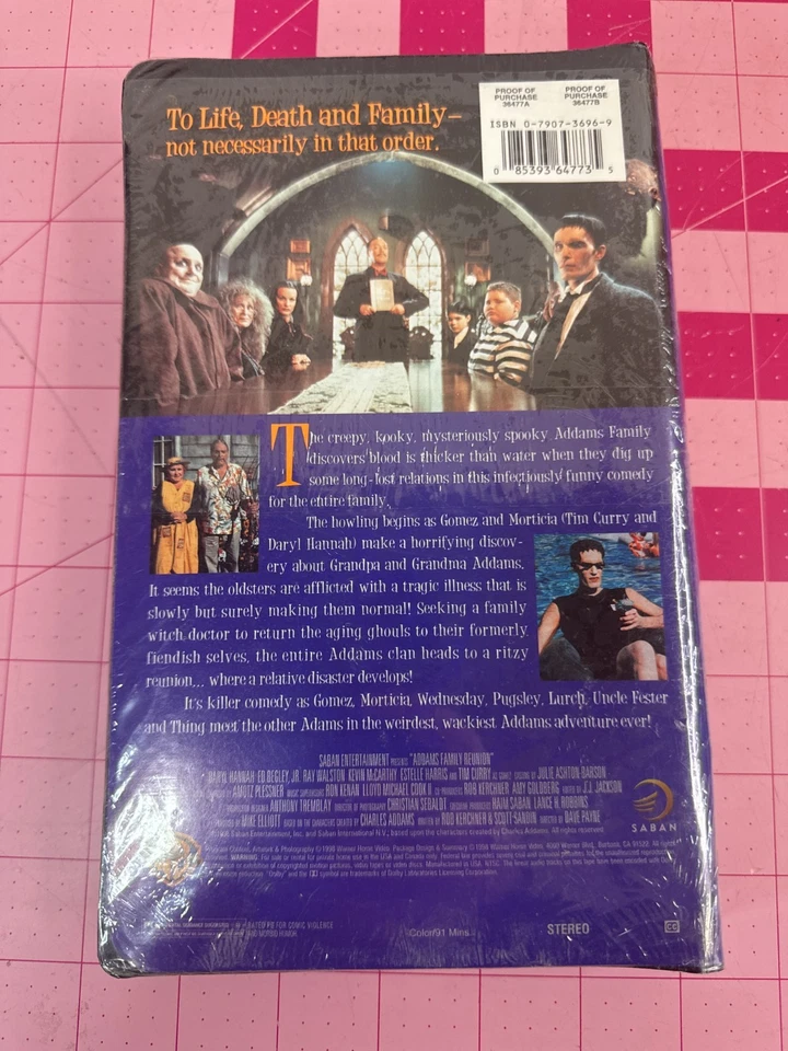 Addams Family Reunion VHS 1998 NEW SEALED WATERMARK Clamshell - Image 2 of 2