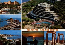 Olympic Palace Hotel Rhodes Greece vintage postcard h405