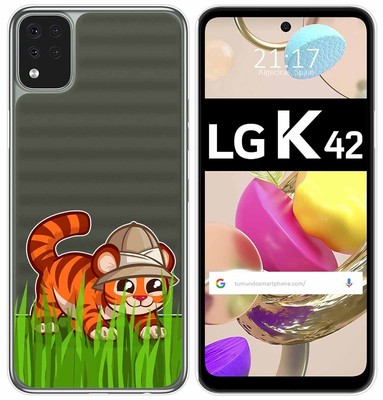 Custodia LG K42 Con Collana E Cordino Regolabile, Cover Trasparente TPU Antiurto, Rosa Oro