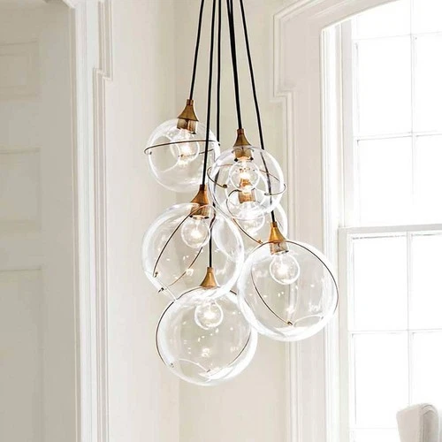 Hinkley Skye 24"W Heritage Brass 6-Light Cluster Pendant - Picture 1 of 9
