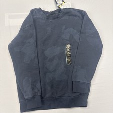 New Art Class Crew Neck Fleece Pullover Sweatshirt Blue Camo Boys Size M
