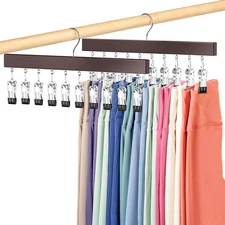 Legging Organizer for Closet 2 Pack, Pants Hangers with Clips Holds 20 Leggings