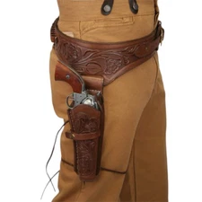 Vintage Western Gun Holster Set Handmade Leather .22, .38/357, .44/45 Cal Fit