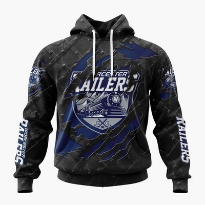 Personalized Worcester Railers Hoodie/Zip Hoodie Special Black Metal Design