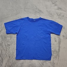 Vintage Apparatus Shirt Boys M 10-12 Blue Pocket Tee Single Stitch Made In USA