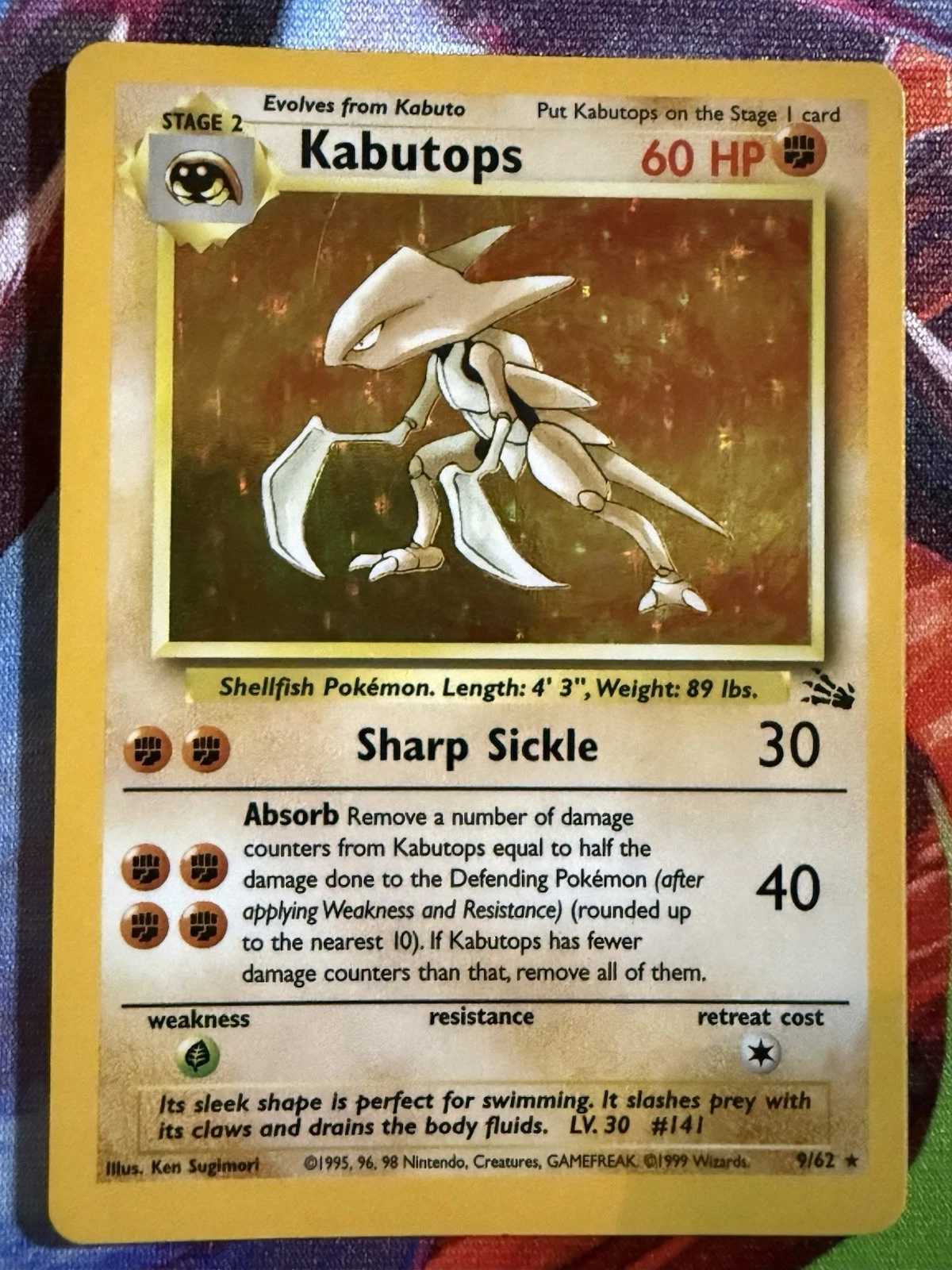 Pokemon Kabutops 9/62 Fossil Holo LP