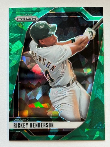 2025 Panini Prizm - Rickey Henderson #230 - Green Ice Prizm - Color Match - HOF