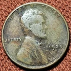 ⭐ 1924 D Lincoln Wheat Cent 1C Bronze Coin VG/F Details Low Mintage