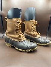 L.L. Bean Duck Boots 8" Brown Leather Waterproof Men's 4 Women  s 5.5 Made In USA