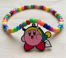 Multicolor Plastic Beaded Necklace Kirby Link Character Charm Rave Plur Kandy Multicolor Plastic Beaded Necklace Kirby Link Character Charm Rave Plur Kandy
