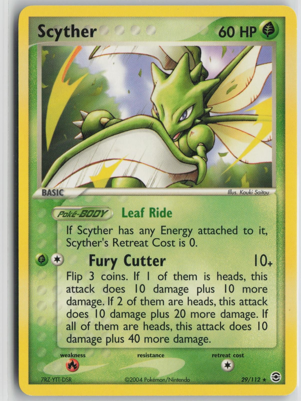 Scyther 29/112 Rare FireRed & LeafGreen Pokemon Near Mint