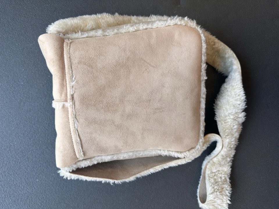 Bolso Bandolera Antiguo Azul Marino Piel de Oveja Beige Imitación Gamuza Vellón Y2K Elegante Boho Ropa de Trabajo Foto 2 de 4