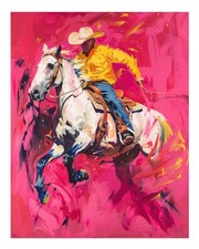 Dynamische Cowboy- und Pferde-Wandkunst Lebendige Western-Dekoration M