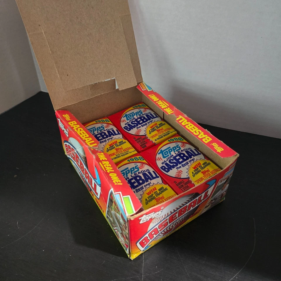 (2) 1988 Topps MLB Béisbol “THE REAL ONE” Hobby Box-56 Paquetes de Cera Sellados Foto 2 de 2