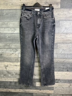 Free People Damen Jeans Größe 28 UK 10 Schwarz Xena Slim Straight High Rise We The