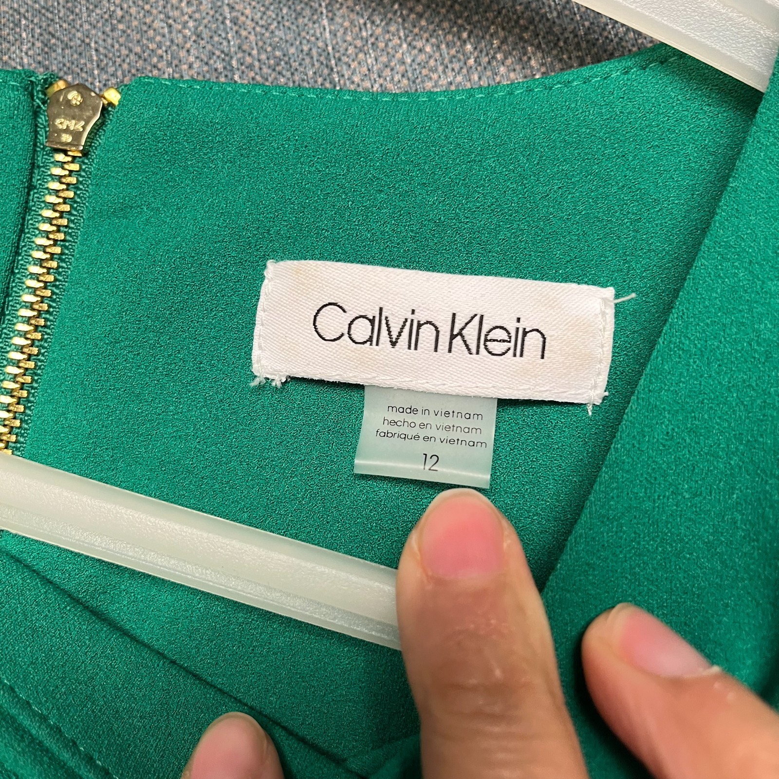 Calvin Klein Women's Shift Dress Size 12 Green Flutter Sleeve Casual Work Chic thumbnail 8