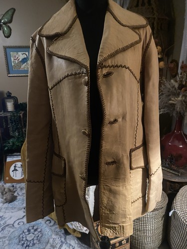 70er Jahre North Beach Leder Herren Jacke Größe M - Bild 3 von 13