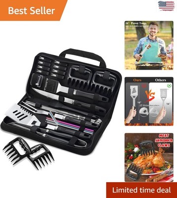 Extra Thick 27-Piece Outdoor Grilling Tools Set - Dishwasher Safe Essentials