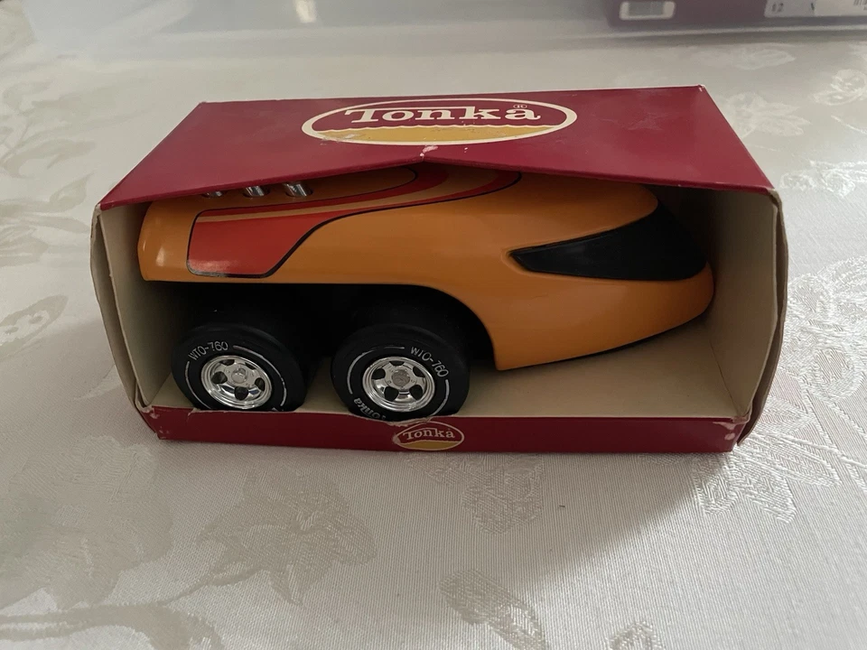 Vintage 1970’s Tonka WTO-760 Orange Scorchers Moon Rover Pressed Steel 6.5" Long - Image 2 of 4