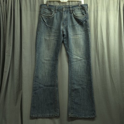 Buffalo King Boot Stretch Men's 30X27 Dark Blue Denim Embroidered Jeans