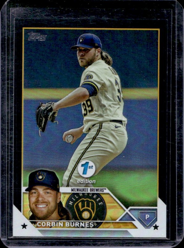 2023 Topps 1st Edition Corbin Burnes Black Foil #/25 Brewers