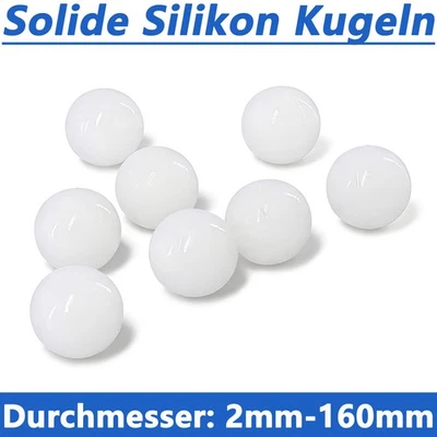 Solide Silikon Kugeln Bouncy Ball Weiß Rund Silikonkugeln Dia 2/2.5/3/3.5-160mm - Bild 1 von 4