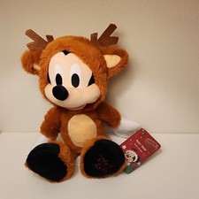 Disney Store 2025 Mickey Mouse Reindeer Christmas Plush Holiday NWT