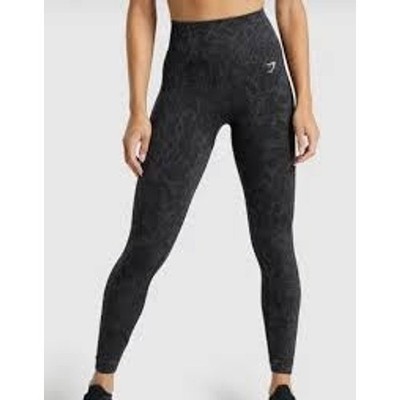 Gymshark XS Black Adapt Animal Seamless Leggings High Waisted Scrunch Bum Active