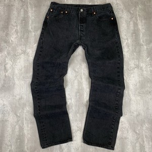 Levis 501 Jeans Mens 36x34 Black Western Original Button Fly American Denim
