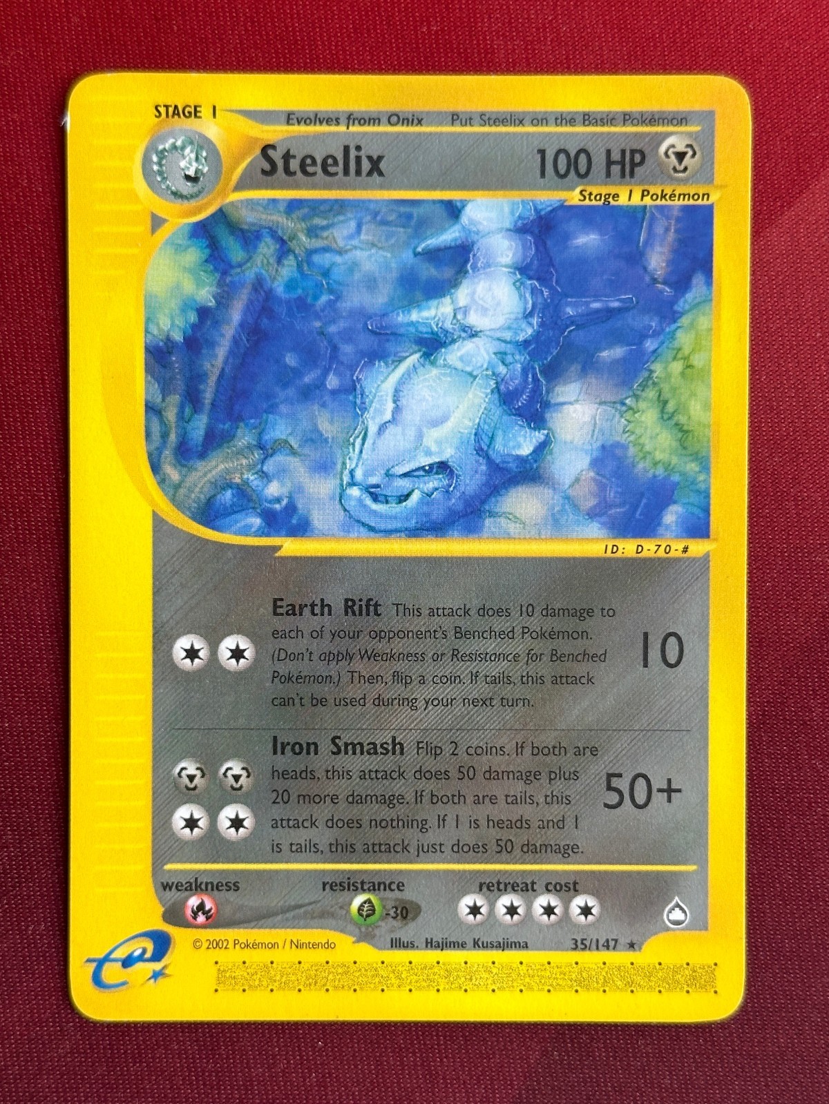 STEELIX 35/147 Aquapolis NON-HOLO RARE E-Reader Pokemon TCG card NM