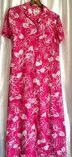 Talbots Woman Pencil Dress Button Up 4 Short Sleeves Multicolored Floral Pink