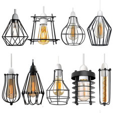 Ceiling Lightshade Metal Wire Cage Easy Fit Lampshade Hanging Lamp Shade