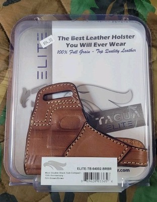 Tagua Elite Sub Compact Double Stack Hand Gun Owb Leather Holster Right-hand
