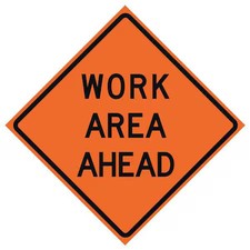 Eastern Metal Signs And Safety 669-C/36-Nrvfo-Wa Work Area Ahead Traffic Sign,