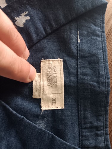 Walker refinery men's navy blue color moose heads print XL size  shirt NWT - Picture 7 of 12