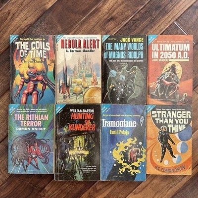 8 x Ace Double Science Fiction Vintage Paperbacks Bundle Job Lot